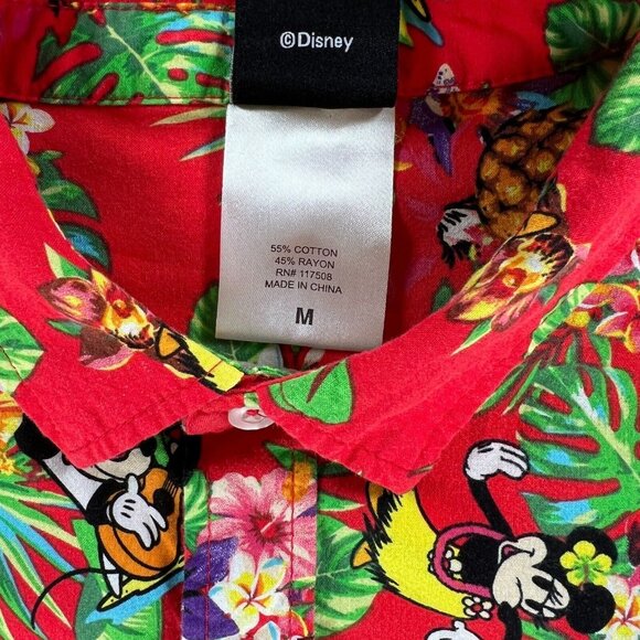 Disney Hawaiian Shirt Men M Beach Surf Mickey Minnie Mouse Summer Ocean Fun - Picture 7 of 10